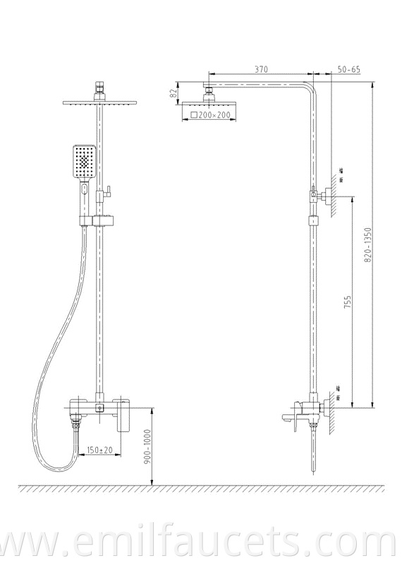 shower mixer black